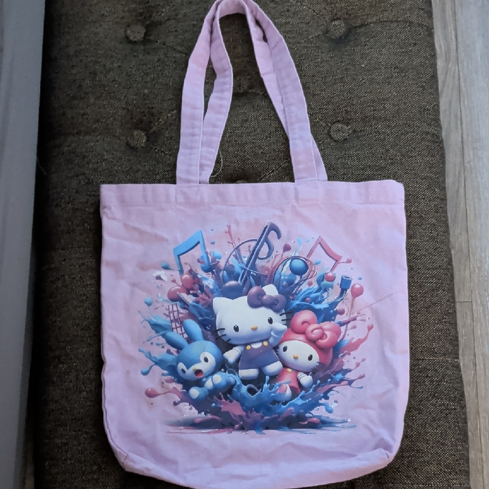 Cute Pink Cartoon Character Kids Tote Bag